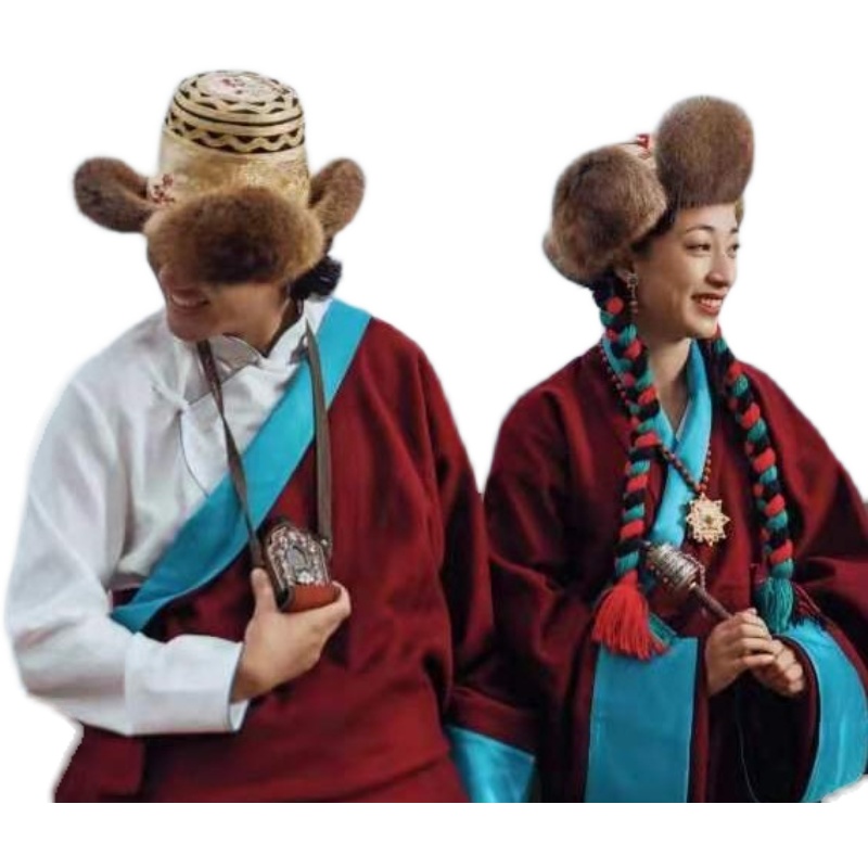 라사 여행 사진 촬영 포탈라궁 조캉사원 바코르 거리 개인 사진 티베트 복장을 한 티베트 인터넷 연예인 커플