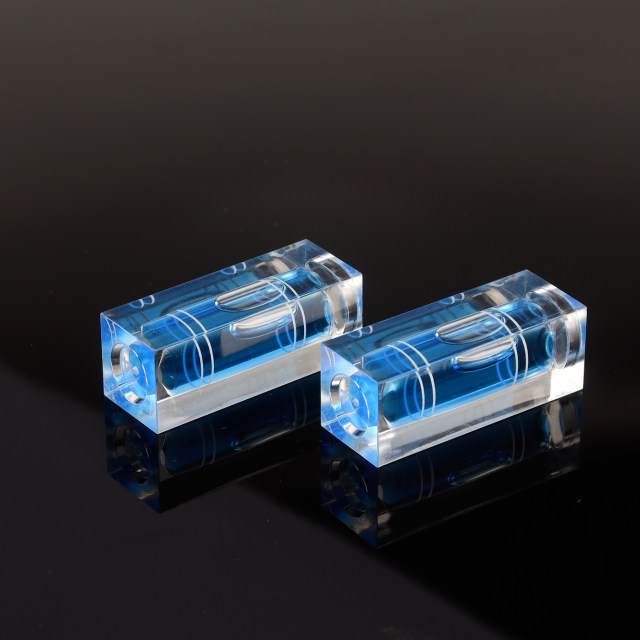 Blue water double white line square level level gauge green horizontal bubble transparent acrylic plastic level gauge