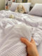 Mini light purple grid literary simple pure cotton single piece bed sheet washing cotton dormitory quilt single bed sheet can be equipped with three or four piece sets