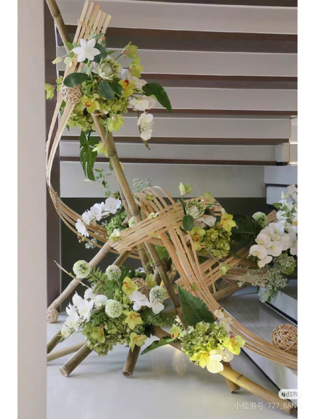 手工竹排彩色婚庆竹篾条婚礼长竹条竹编竹片竹艺花艺造景装饰