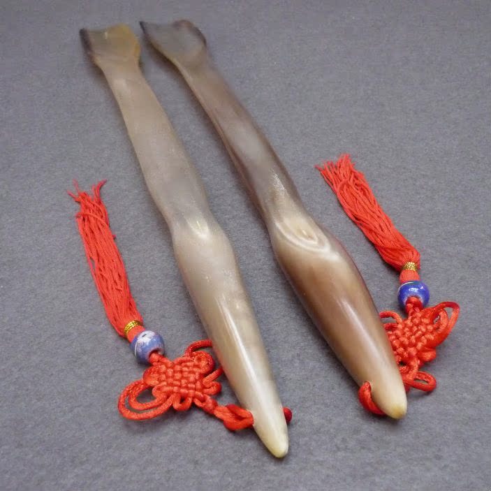 무료 배송 공장 직접 판매 순수한 손으로 광택 전체 흰색 버팔로 경적 구둣주걱 흰색 구둣주걱 길이 30-34 CM