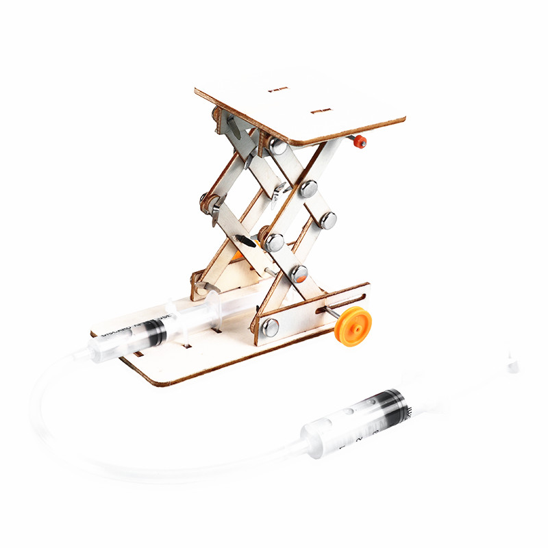 DIY 유압 리프팅 플랫폼 크레인 리프팅 플랫폼 모델 기술 소규모 생산 작은 발명 어린이 수제 장난감