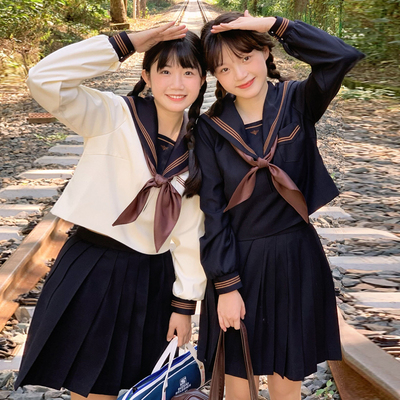 RENTAL JK UNIFORM SKIRT 2022 NEW JAPANESE LONG SLEEVE AUTUMN AND WINTER SAILOR UNIFORM COLLEGE STYLE SUIT CLASS UNIFORM SCHOOL UNIFORM GIRL