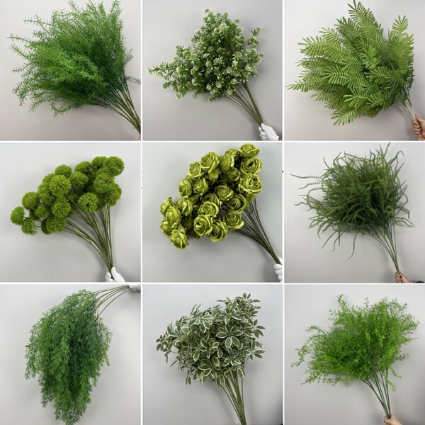 婚庆森系绿色仿真花材婚礼堂吊顶绿植绢花背景花地排花路引花插花