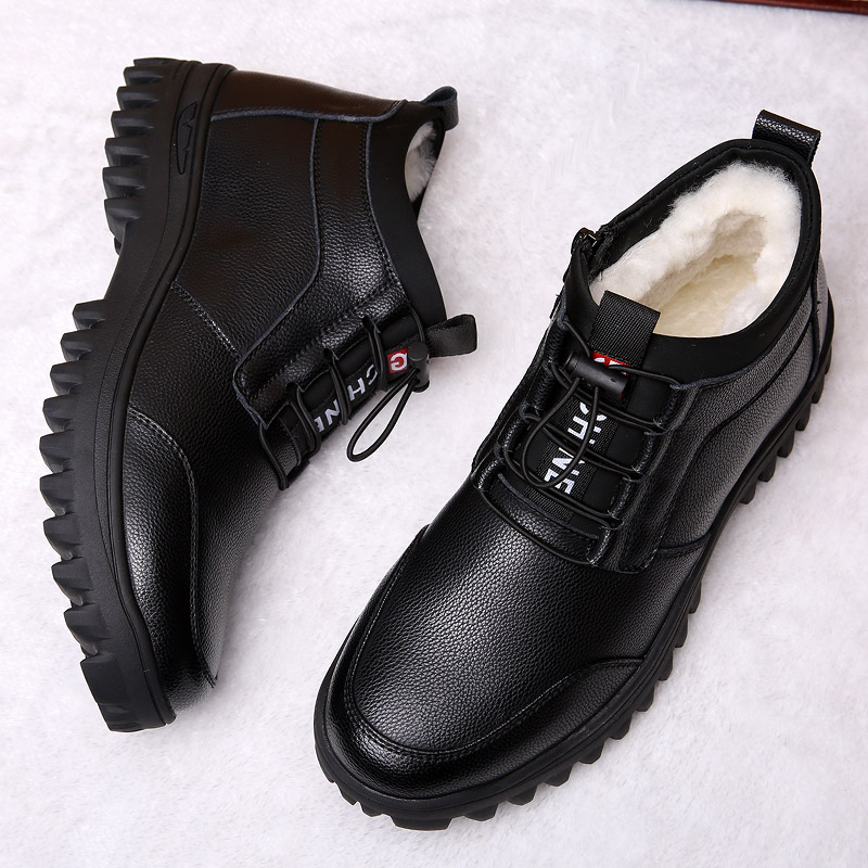 WINTER MENS SHOES 2024 NEW HIGH-TOP VELVET WARM THICKENED COTTON SHOES MENS FUR INTEGRATED WOOL SNOW BOOTS MEN