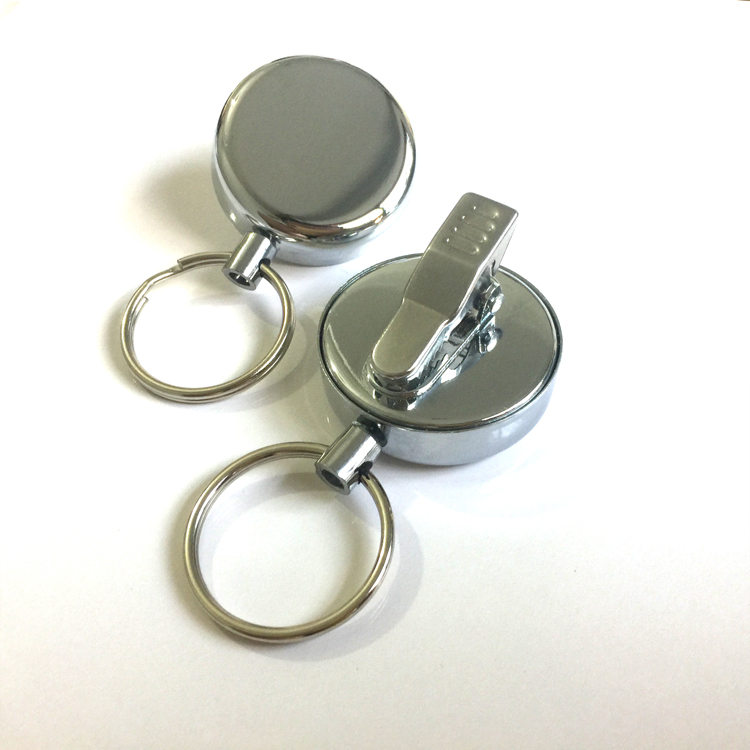 3CM 올메탈[곡선 표면] 악어 클립 와이어 로프 나일론 로프 풀러 키 체인 텔레스코픽 버클