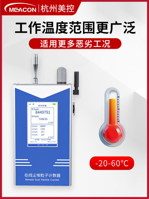 美控在线尘埃粒子计数器空气粉尘洁净度检测激光颗粒可壁挂监测仪