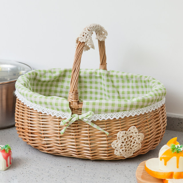Picking storage baskets, willow woven rattan portable picnic baskets, fruit baskets, storage baskets, gift shopping baskets, bamboo baskets