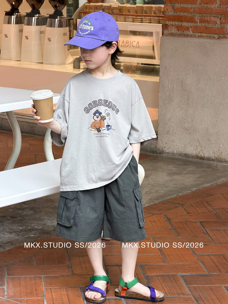 儿童裤子男童工装短裤夏季2026新款中大童男孩休闲宽松薄款五分裤 — 5