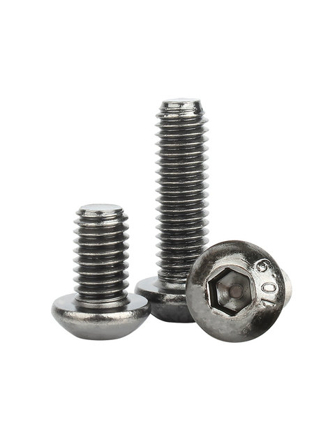 10.9-grade black nickel semi-circular head hexagonal screw disc head hexagonal bolts round cup screws M23M4M5M10