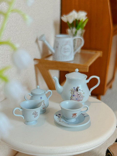 INS style teapot/creative pattern DIY tea set doll house accessories mini mini model toy D570