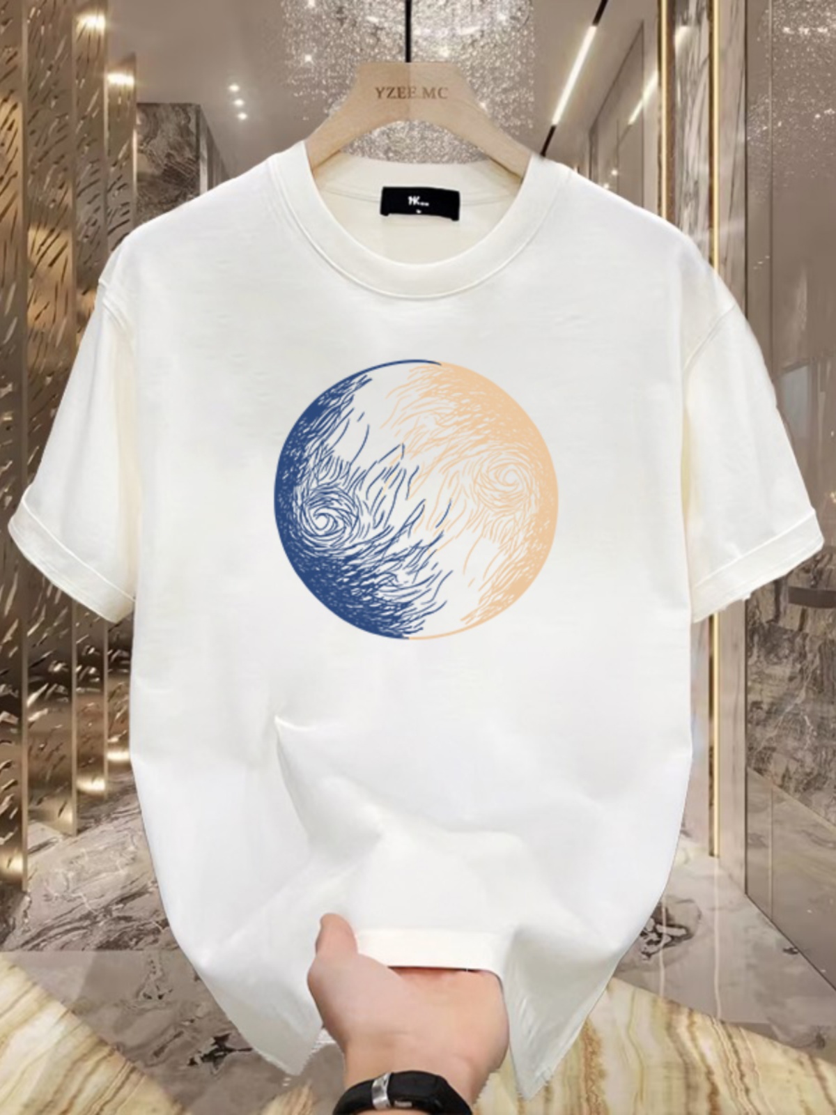 BRAND FOREIGN TRADE CLEARANCE PICK-UP LEAKAGE CUT TAIL LIST AMERICAN FASHION BRAND SHORT-SLEEVED T-SHIRT MENS AND WOMENS SUMMER COTTON COUPLE TOPS