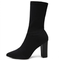 2021 SPRING AND AUTUMN NEW POINTED-TOE BOOTIES WOMENS THICK HEELS SKINNY LEGS ELASTIC SOCKS BOOTS MEDIUM NUDE BOOTS HIGH HEELS BLACK MARTIN BOOTS