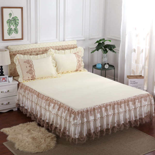 2021 new European summer lace yarn bed skirt single piece bed cover lace sheet Simmons protective cover