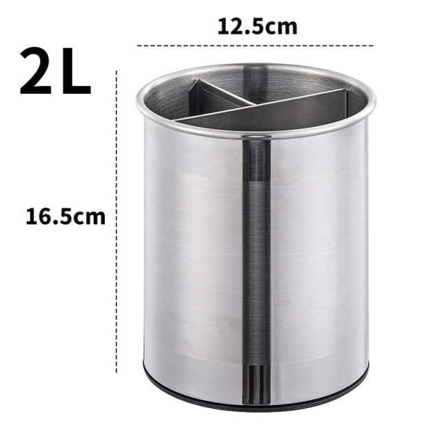 Stainless steel trash can kitchen living room household uncovered rotary storage barrel round barrel desktop multi-function storage barrel