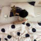 Ins style light luxury polka dots four-piece set for summer naked sleeping simple and high-end bedding cool quilt cover bed sheet 1.8