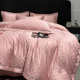 Light luxury jacquard quilt cover four-piece set washable silk bed sheet silky nude bed products high-end ice silk bed three-piece set