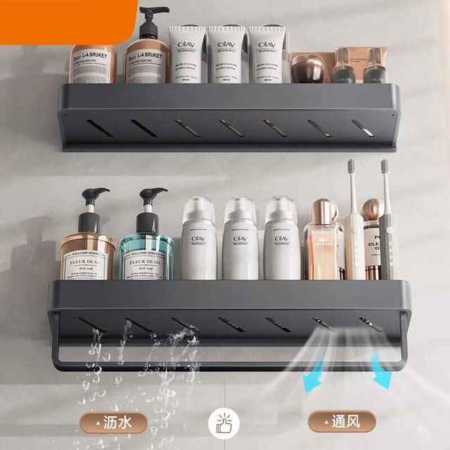Bathroom shelf without punching space aluminum toilet bathroom shelf punching toilet wardrobe cosmetic storage rack