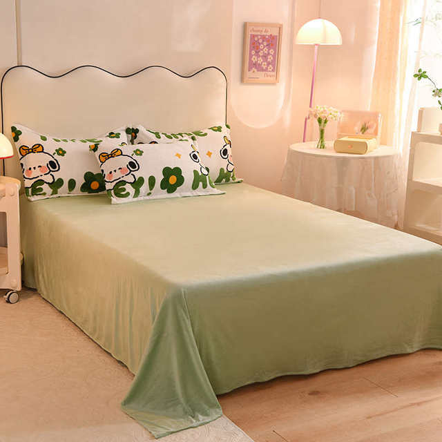 Thickened warm milk velvet 4-piece set Gaoke heavy coral flannel quilt cover bed linen bedding three-piece set