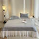 French romantic lace lace ice silk mat three-piece set summer cool air conditioning mat princess style bed sheet skirt