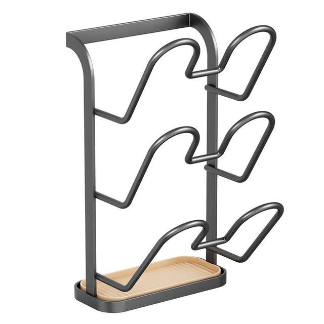 Pot lid rack wall-mounted, punch-free kitchen storage rack multi-functional cutting board storage spatula rack creative tableware