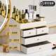 Leather high-end cosmetic storage box dressing table multi-functional finishing dustproof jewelry light luxury drawer storage rack