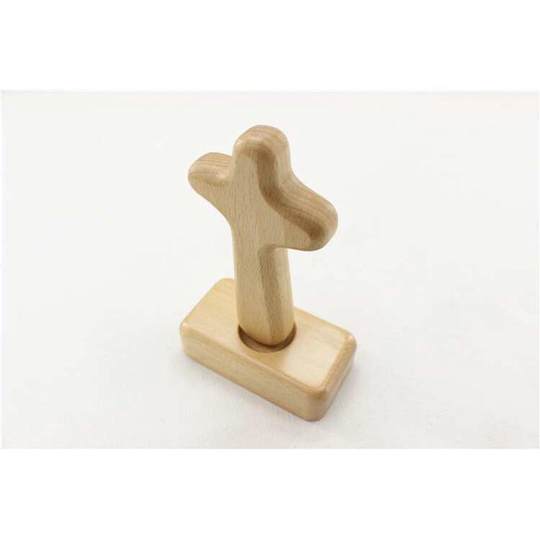 Adornos cruzados de madera Madera maciza 12 cm Educación superior Mesa de regalo de regalo adornos sosteniendo la visita de cumpleaños