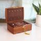 Solid wood with lock wooden double-layer jewelry box European luxury exquisite dowry high-end jewelry storage box ancient style very simple