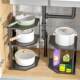 Multi-layer pot rack kitchen corner storage rack under sink countertop pot rack wall corner double-layer pot storage rack