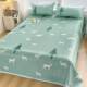 Summer ice silk mat three-piece set sheets folding air conditioning soft mat washable melon forest bedding