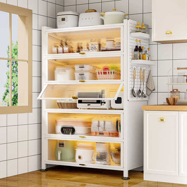 Kitchen storage rack floor-mounted multi-layer dustproof storage cabinet household multi-function cupboard dining side cabinet cabinet storage cabinet