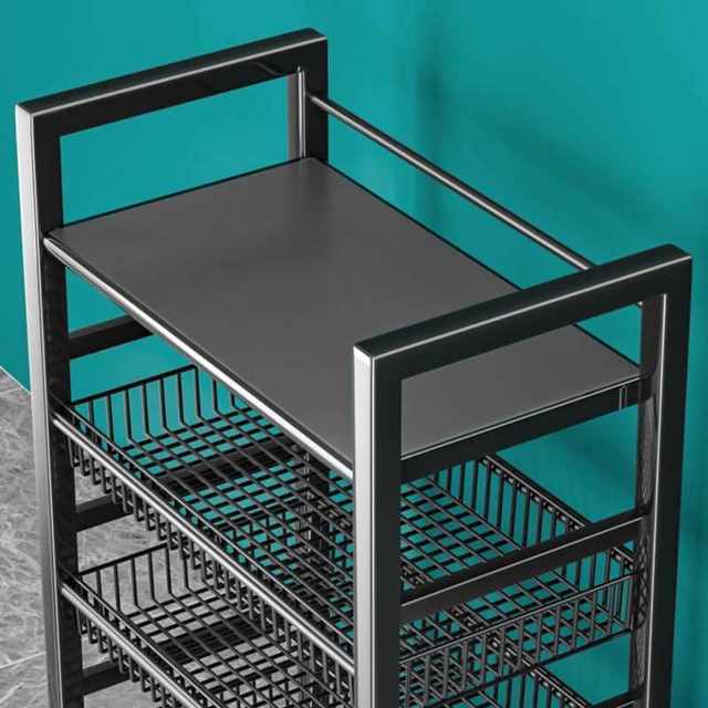 Kitchen storage rack floor-standing multi-layer microwave oven rack storage rack household shelf pot rack vegetable basket push cart