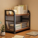 Desktop storage shelf desk bookshelf wrought iron office station home multi-layer desk countertop small storage shelf