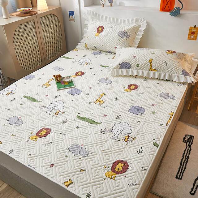 Customized pure cotton bed sheets, all-cotton children's single non-slip cotton tatami bed cover, all seasons, universal and non-stop bed