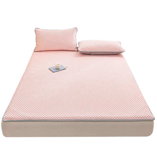 2025 new summer ice silk mat three-piece set cold bean bean air-conditioning mat can be washed by washing machine cool mat sheet