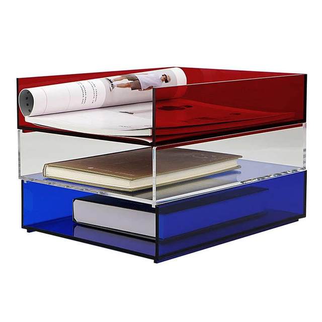 Acrylic document rack layered information storage box office desktop storage book frame A4 single-layer color multi-layer disk