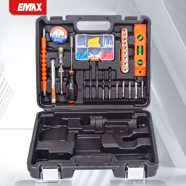 Toolbox set Household hardware repair Manual tool combination set Electrician complete tool set Dischargeable drill