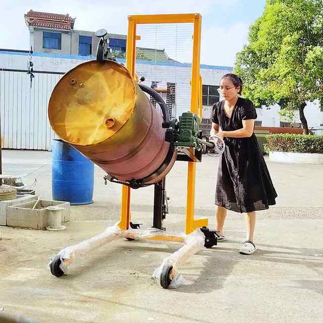 Oil drum truck flip overturning material truck electric iron bucket lift drum handling tool manual hydraulic fork truck