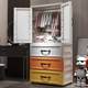 Multi-layer storage cabinet children's wardrobe bedroom household plastic storage cabinet open door hanging wardrobe simple baby wardrobe