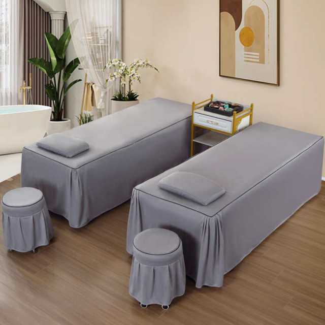 Beauty salon beauty bed cover massage bed physiotherapy foot massage bed anti-slip bed cover with hole physiotherapy sheets bed skirt hair wash