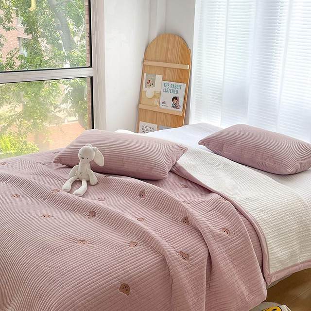New Korean milk velvet bed cover three-piece set for winter thickened crystal velvet quilted cotton bed sheets single piece machine washable