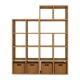 Japanese-style solid wood lattice bookcase floor-standing shelf living room log storage cabinet bedroom multi-layer bookcase side cabinet
