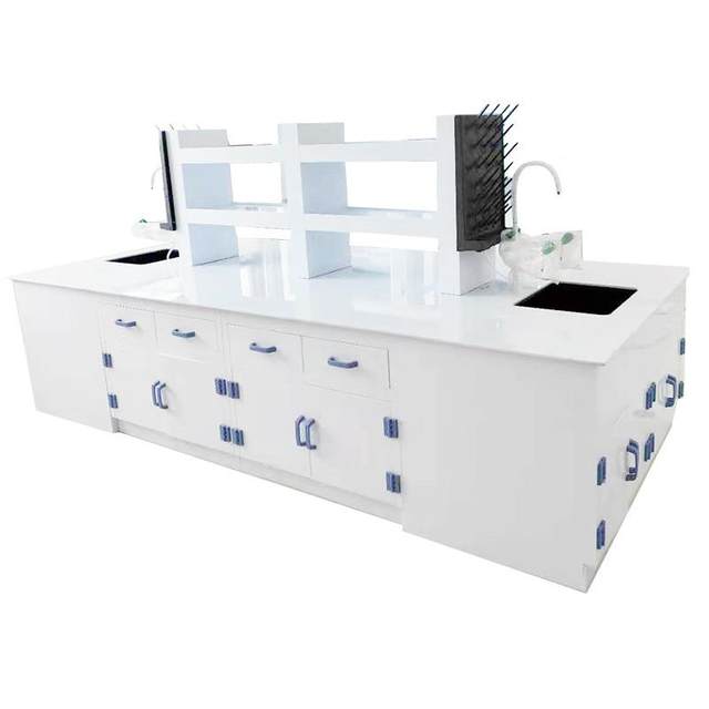 Laboratory bench steel wood solid table all steel stroke central test side table physical and chemical experiment table inspection cabinet