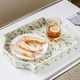 Full-colored white snow lotus tray polygonal tea tray fruit storage tray jewelry tray
