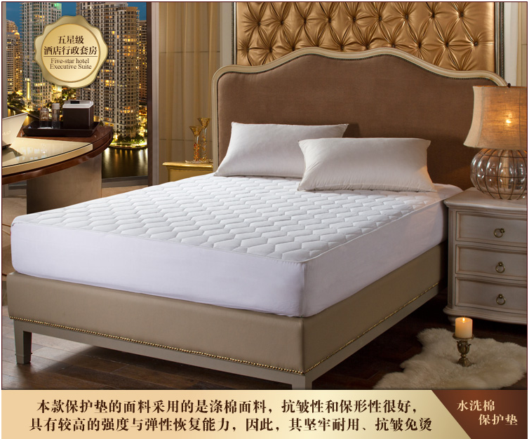 XINYU FITTED NON-SLIP PROTECTIVE MAT WASHED COTTON FULLY WRAPPED BED PAD HOTEL BEDDING