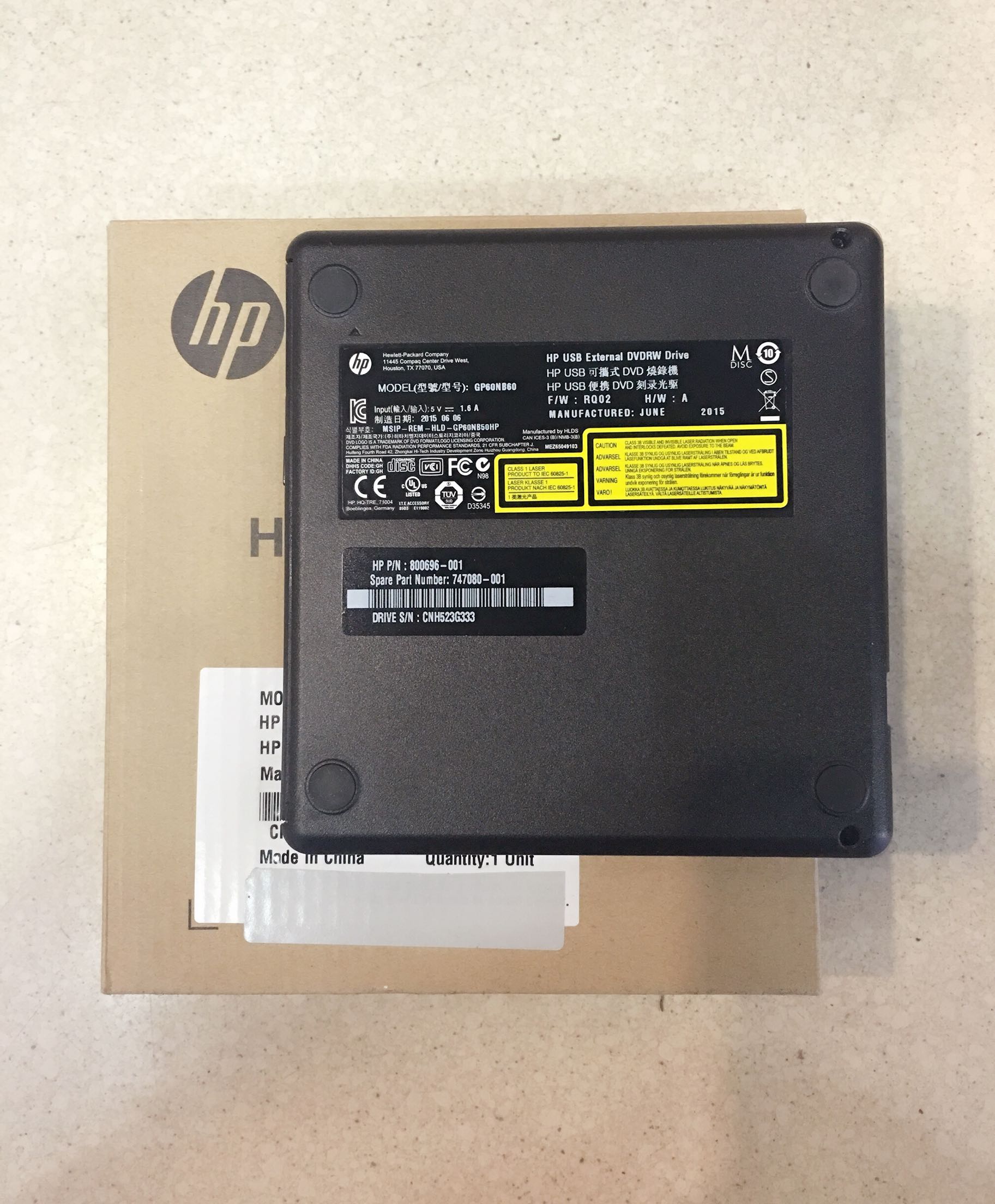 HP USB 외부 굽기 광학 드라이브 HP  DVDRW 모바일 범용 서버 노트북 데스크탑