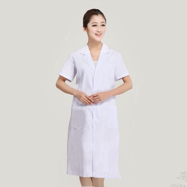 나이팅게일 여의사복 보건학교 실험가운 간호사복 반팔 흰색 하복 약국복 흰색 가운