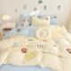 2025 new towel embroidered four-piece set cartoon quilt cover student accommodation three-piece set bed sheets bed fittings girl