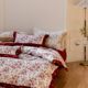 Simple wedding four-piece set red sheet quilt cover wedding bed R supplies wedding dowry wedding quilt