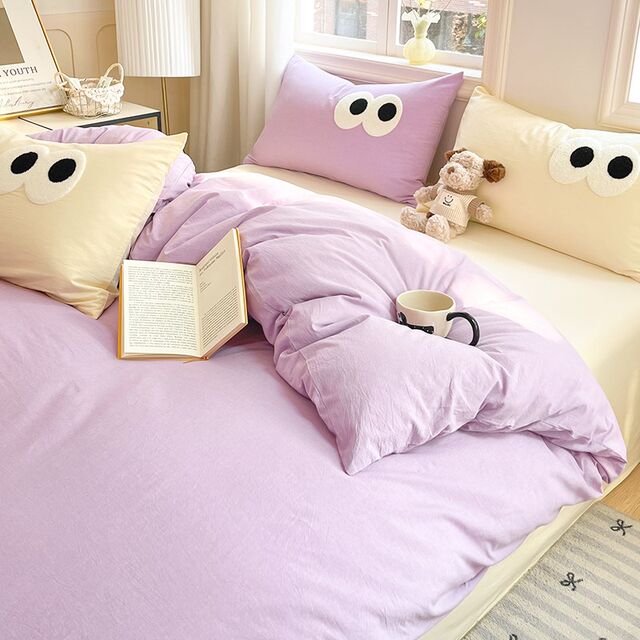 Class A full cotton 100 bed four n-piece set 2025 new cute girl's heart sheet quilt cover bed fittings bedding